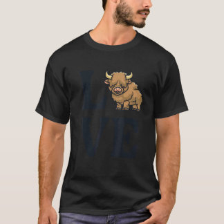 Schattige Schotse Hooglandkoe  Boerenmeisje Landel T-shirt