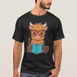 Schattige Schotse Hooglandrunderen Lezen Een Boek T-shirt