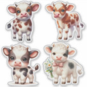Schattige Schotse Kalfjes Sticker (Voorkant)