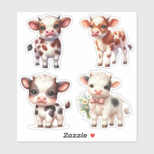 Schattige Schotse Kalfjes Sticker (Vel)