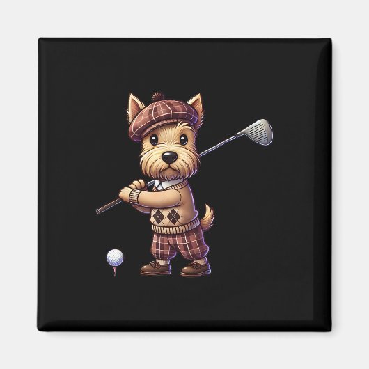 Schattige Schotse Terriër speelt golf golfer golfe Magneet (Voorkant)