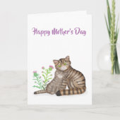 Schattige Schotse wilde katten Moederdag kaart (Voorkant)