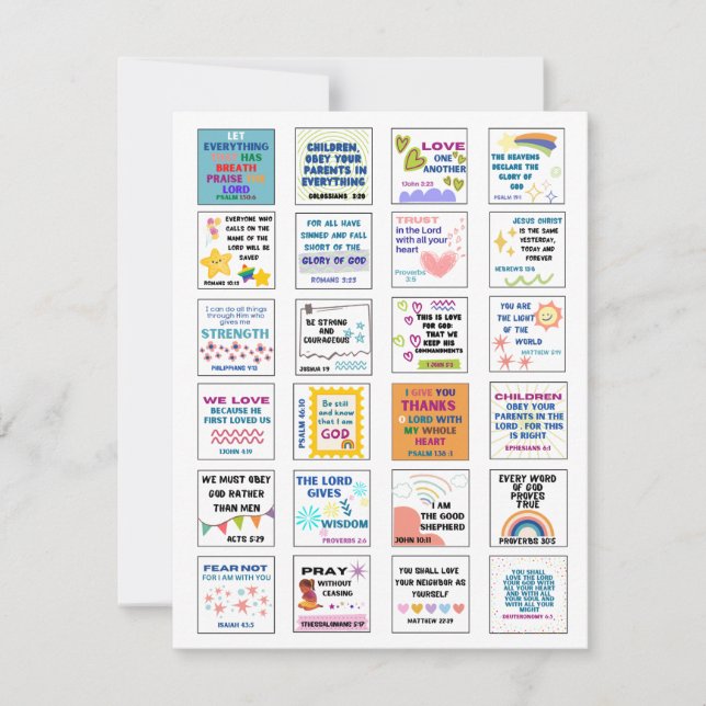 Schattige schriftuur kindergeheugen Bijbelvers  (Voorkant)