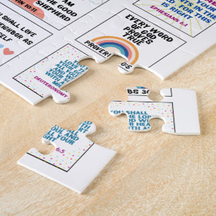 Schattige schriftuur kindergeheugen Bijbelvers Legpuzzel