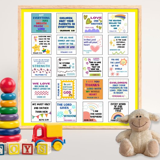 Schattige schriftuur kindergeheugen Bijbelvers  Poster