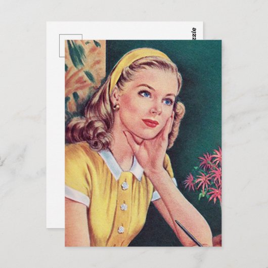 schattige  schrijfbrief briefkaart (Voorkant / Achterkant)