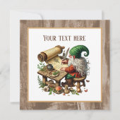 Schattige schrijven kabouter partij kaart (Voorkant)