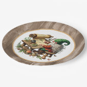 Schattige schrijven kabouter partij papieren bordje (Gekanteld)