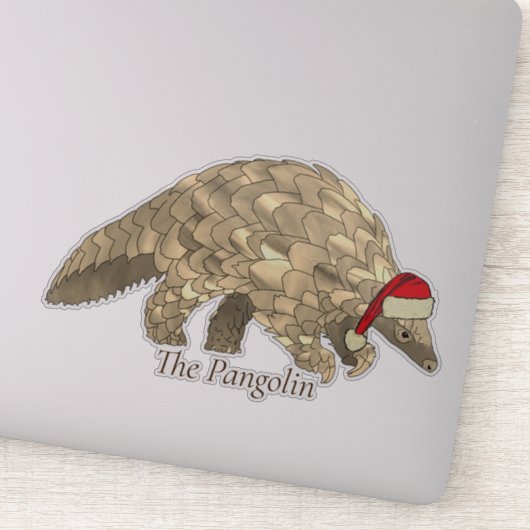Schattige Schubdier Kerstman Bedreigde Diersoorten Sticker (Detail)