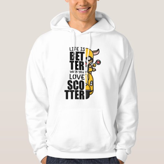 Schattige Scooter Goat Design Hoodie (Voorkant)