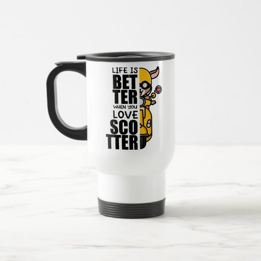 Schattige Scooter Goat Design Reisbeker (Links)