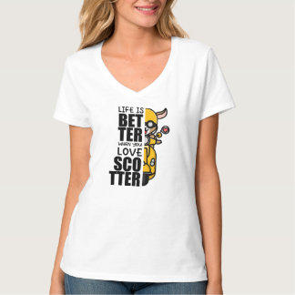 Schattige Scooter Goat Design T-shirt