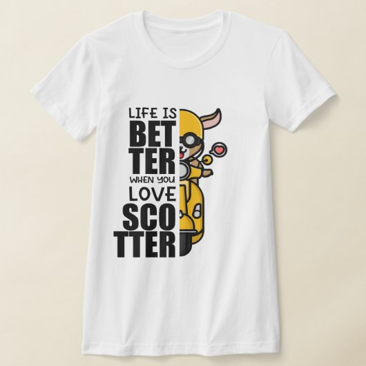 Schattige Scooter Goat Design T-shirt (Laagn)