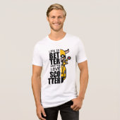 Schattige Scooter Goat Design Tri-Blend Shirt (Voorkant volledig)