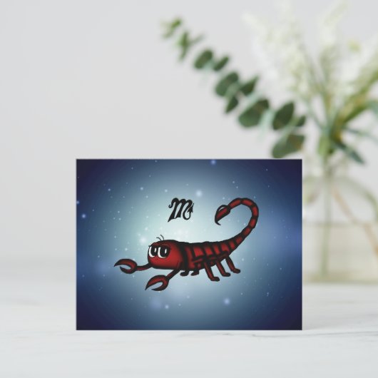 schattige Scorpio Briefkaart (Staand voorkant)