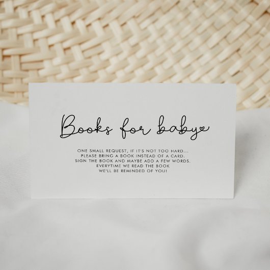 Schattige script baby shower boek aanvraagkaart informatiekaartje