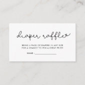 Schattige script baby shower luier loterij invoege informatiekaartje (Voorkant)