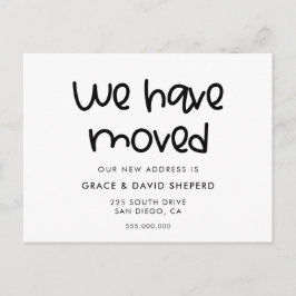 Schattige script bewegende aankondiging briefkaart