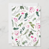 Schattige Script Bright Pink Greenery Arch 1 foto Feestdagenkaart (Achterkant)