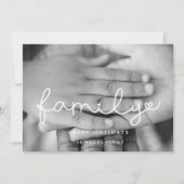 Schattige Script Familiefoto Kerstmis Feestdagenkaart (Voorkant)