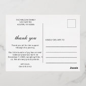 Schattige Script Foto Baby Aankondiging Folie Kaar (Achterkant)