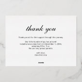 Schattige Script Foto Baby Aankondiging Folie Kaar (Achterkant)