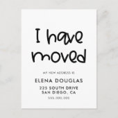 Schattige script Ik heb aankondiging verplaatst Briefkaart (Voorkant)