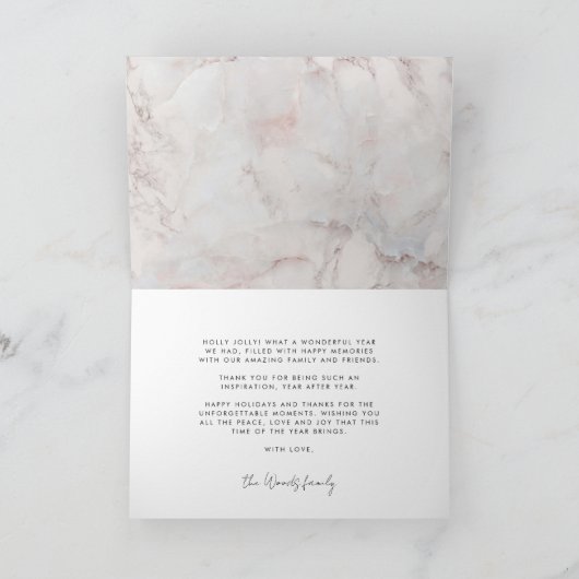 Schattige Script Inspirerend Familiefoto Feestdagen Kaart (Binnen)