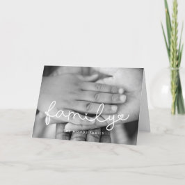 Schattige Script Inspirerend Familiefoto Feestdagen Kaart