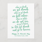 Schattige script Irish Toast St. Patrick's Day Briefkaart (Voorkant)
