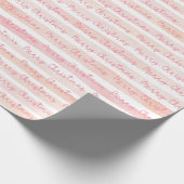 Schattige Script Merry Christmas Holiday Blush Roz Cadeaupapier (Hoek)