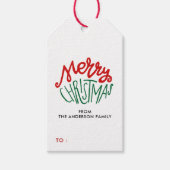 Schattige Script Merry Christmas Holiday Gift Labe Cadeaulabel (Voorkant)