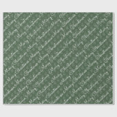 Schattige Script Merry Christmas Holiday Tree Patt Cadeaupapier (Vlak)