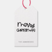 Schattige script Merry Christmas kraft Cadeaulabel (Voorkant)