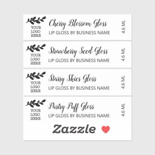 Schattige script met Logo Clean Lip Gloss Make-up  Sticker (Vel)