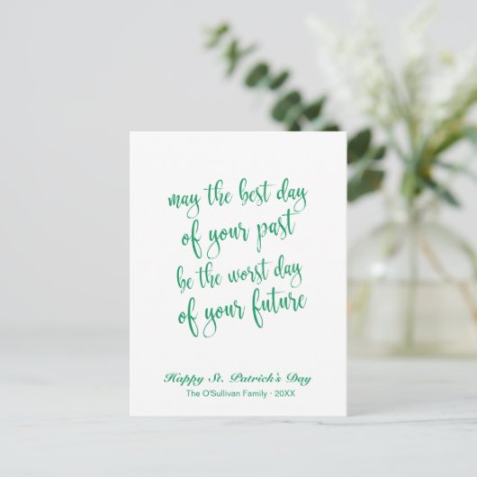 Schattige script Old Irish Blessing St. Patrick's Briefkaart (Staand voorkant)