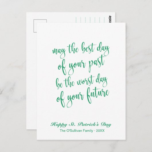 Schattige script Old Irish Blessing St. Patrick's Briefkaart (Voorkant / Achterkant)