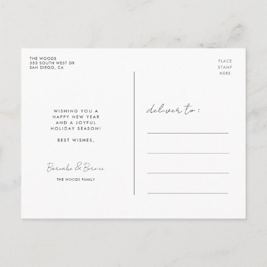 Schattige script Peace Love Joy Christmas Briefkaart (Achterkant)