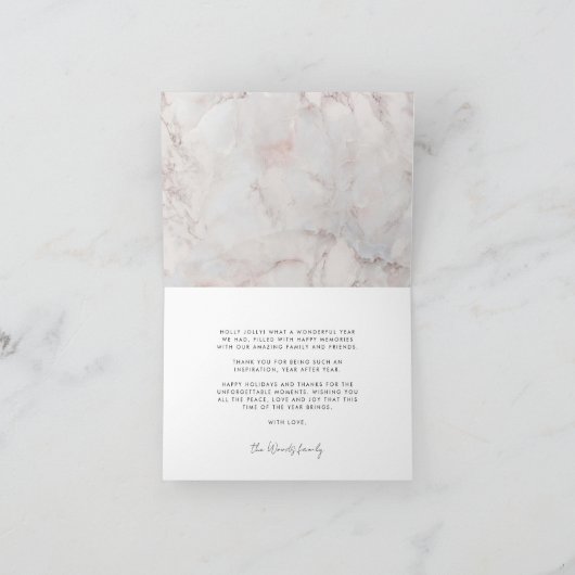 Schattige script Peace Love Joy Foto Feestdagen Kaart (Binnen)