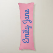 Schattige Script Roze Blauw Gepersonaliseerde Naam Lichaamskussen (Voorkant Verticaal)