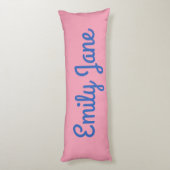 Schattige Script Roze Blauw Gepersonaliseerde Naam Lichaamskussen (Achterkant (Verticaal))