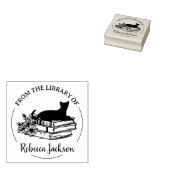 Schattige script uit de bibliotheek van, Cat Book Rubberstempel (Gestempeld)