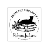 Schattige script uit de bibliotheek van, Cat Book Rubberstempel (Afrduk)