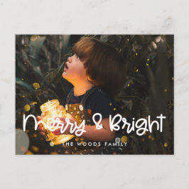 Schattige script Vrolijk en helder Vakantie foto Briefkaart