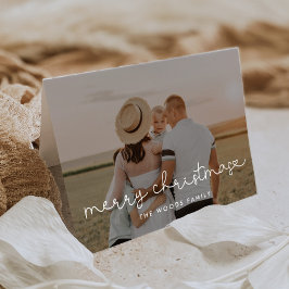 Schattige script Vrolijke kerstfoto Feestdagen Kaart