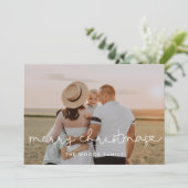 Schattige script Vrolijke kerstfoto Feestdagenkaart (Staand voorkant)