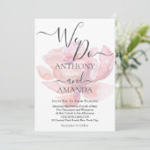 Schattige script waterverf roos overlay script kaart (Staand voorkant)