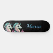 Schattige Seahorse aangepaste naam Persoonlijk Skateboard (Horizontaal)