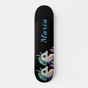 Schattige Seahorse aangepaste naam Persoonlijk Skateboard