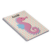 Schattige Seahorse Persoonlijke Naam Notitieboek J (Rechterzijde)